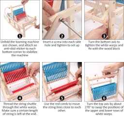 Wooden Multi-Craft Weaving Loom Mini Spinning Knitting Machine DIY Hand Loom Weaving Machine Handmade Crafting Fun for Adults