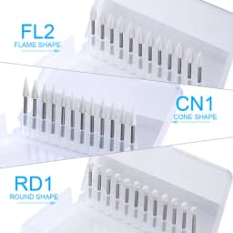 12pcs/Pack Dental Polishing Stone Handpiece Burs FG Cone Flame Dentist Teeth Whiting