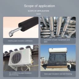 1.7M Sponge Rubber Pipe Black Waterproof Pipeline Holder Thermal Insulation Tubular Protective Sleeve Tube Protector
