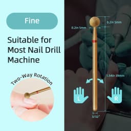 HYTOOS 5mm Ball Cuticle Clean Nail Drill Bit, Titanium Russian Diamond Nail Bits Nail Cleaner Accessories Tool for Dead Skin