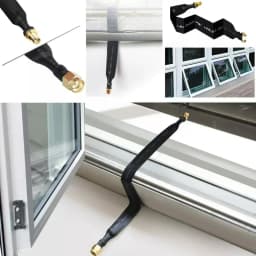Door/Window Pass Through Flat RF Coaxial Cable SMA RP-SMA SO239 UHF Female to UHF Female 50 Ohm RF Coax Pigtail Extension Cord
