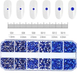 1000Pcs/box Champagne Gold Diamond Nail Crystal Mixed-Design Nail Glitter Rhinestone Non-HotFix Manicure Rhinestone Decoration