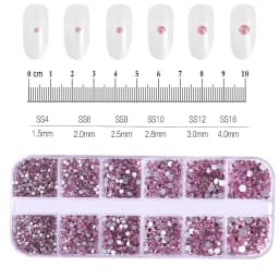 1000Pcs/box Champagne Gold Diamond Nail Crystal Mixed-Design Nail Glitter Rhinestone Non-HotFix Manicure Rhinestone Decoration