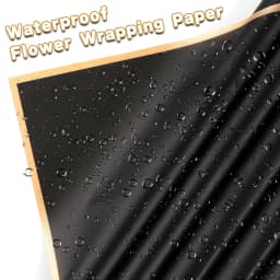 20 Sheets Black Flower Wrapping Paper with Golden Edges, Korean Florist Bouquet Supplies, Waterproof Packaging, Great for DIY Cr