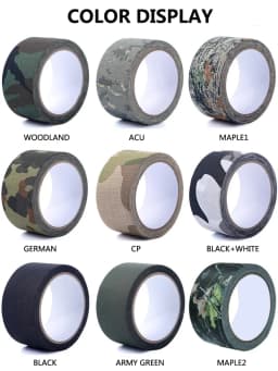 5M/10M Multi-functional Camo Tape Self-adhesive Camouflage Hunting Paintball Airsoft Rifle Waterproof Non-Slip Stealth Tape