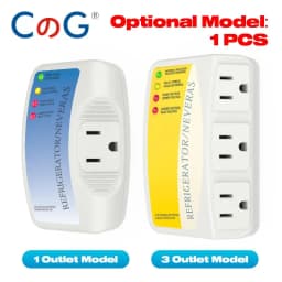 CG 1Pcs Single/Three Outlet Power Surge Protector 120V 10/12A Home Appliance Voltage Brownout Plug Outlet for PC/TV/Refrigerator
