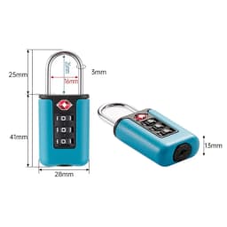 Mini Lock Resettable Coded Lock Backpack Zipper Lock Luggage Padlock Dormitory Cabinet Lock 3 Digit Password Lock