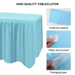 2pcs/set Disposable Paper Tablecloth Skirt Set Rectangular Table Cover And Table Skirt Party Supplies For Events Decoration