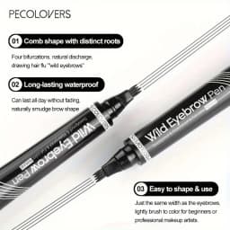 5 Colors Liquid Eyebrow Pen, Long Lasting Eyebrow Tattoo Pen, 4-splitted Head Eyebrow Tint Pen , Gray Brown Eyebrow Makeup