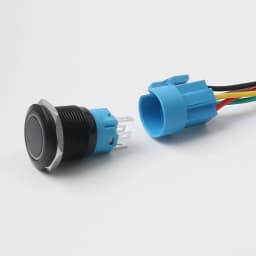 5PCS 16/19/22mm Metal Button Switch Black Shell Flat Head Waterproof LED Momentary Reset Latching Button Switch 12V 24V 220V
