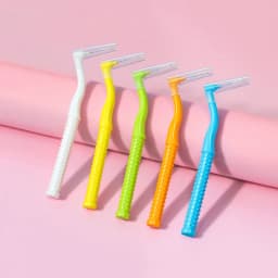 10 PCS L-Shape Interdental Brush Wire Orthodontic Interdental Brush Orthodontic Toothbrush Soft Bristle Oral Care