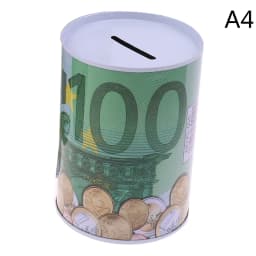 Tinplate Cylinder Piggy Bank Euro Dollar Picture Box Household Saving Money Box Home Decoration Money Boxes