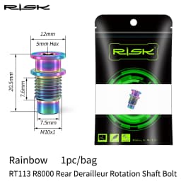 1 piece RISK Road Bike UT R8000 Rear Derailleur Rotation Shaft Bolt Titanium Alloy Bicycle Shift Fixing Axle Screw M10x20.5mm