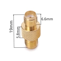 1 Piece RF Coaxial Adapter SMA Female to SMA Female Coax Connector Straight Gold Plated With Pattern