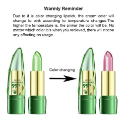 Aloe Vera Warm Change Lipstick for Long-Lasting Lip Protection, Moisturizing and Color Changing, Magical Color Change