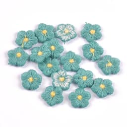 50Pcs/lot 10mm Mini Flower Appliques for DIY Hat Clothes Sewing Supplies Headwear Decor Stick-on Patches cp3722