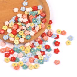50Pcs/lot 10mm Mini Flower Appliques for DIY Hat Clothes Sewing Supplies Headwear Decor Stick-on Patches cp3722
