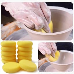 12Pcs Painting Pottery Clay Sponge, Circular Synthetic Artist Sponges, Watercolor Sponge for Painting, Handicrafts, Ceramics