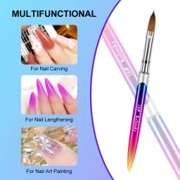 Kolinsky Nail Brush for Manicure Gel Brush for Nails Art Brush 3D Acrylic Liquid Powder Carving Gel Brush Liner Drawing Pen