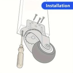 4 Pcs 1/1.25/1.5/2 inch L-Shaped Side Mount Caster Wheels Small Rubber Furniture Castors Swivel Cartwheels for Trolley Cabinet