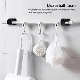 12/2pcs No Drill Curtain Rod Brackets Self-Adhesive Curtain Rod Holder Hook Adjustable Wall Curtain Fixed Clip Hanging Rack