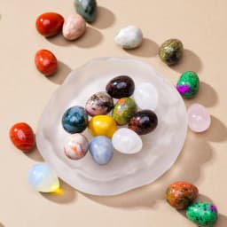5/7/10pcs /box Natural Crystal Egg Stone Mini Polished Gemstone Jewelry Home Decor Reiki Healing Crystals Ornament Gift