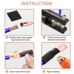 120Pcs Copper Wire Lugs AWG2 4 6 8 10 12 with 60pcs Heat Shrink Set, 60Pcs Battery Cable Lugs Ends Ring Terminals Connectors