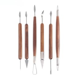 6-piece Pottery Tool Set Ceramic Clay Sculpture Modeling Art Scraper Tool Set for Drawing and Repairing Clay Sculptures