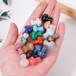 Gemstone Mini Mushroom Figurine Garden Decoration Crystal Mineral Craft Natural Stone Healing Specimen, meditation Home Decor