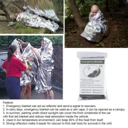 130x210cm Gigantic Space Blanket Emergency Supplies Foil Mylar Thermal Blanket Silver Foil Blanket Perfect for Hiking Marathons