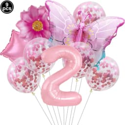 1set Pink Butterfly Balloons 32inch Number Balloon Set Happy Birthday Butterfly Foil Balloon Baby Shower Birthday Party Decors