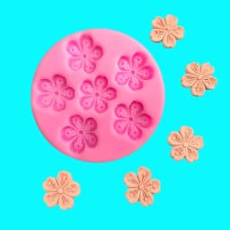 1 Piece, Sugar Flipping Silicone Six Link Peach Blossom Shaped Baked Edge Handmade Decorative Silicone Mold