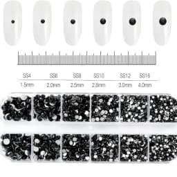 100/50cm Long Luxury Crystal Chain Nail Charms 1.5/2mm Shinying Clear/AB Diamond Nail Art Metal Steel French Manicure Crystal