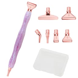 1Set 5D Resin Diamond Painting Pen With Metal Replacement Pen Heads Multi Placers Point Drill Pens for DIY Diamond Nail Art Tool