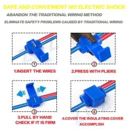 10pcs/30pcs T-Tap Connector Quick Electrical Cable Connector Snap Splice Lock Waterproof Crimp Wire Terminal Blue Yellow Red