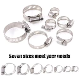 60pcs 8-38mm Adjustable Stainless Steel Screw Band Hose Clamps Car Fuel Hose Clamps Pipe Clamp Worm Gear Clip Hose Clamp