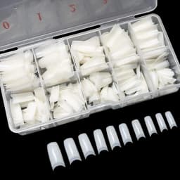 Manicure 500 Pcs French Nail Pieces Boxed Clear Scrub Fake Nail Patch Removable Full Stick Natural Fake Nail Patch