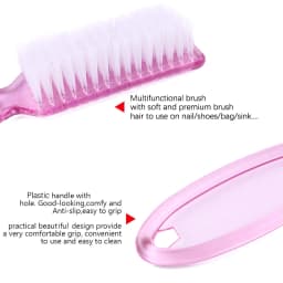 4Pcs Transparent Nail Brush Cleaning Brushes Plastic Handle Grip Multifunctional Brush Cleaner Scrubbing Pedicure For Manicure