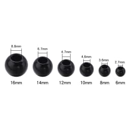 6/8/10/12/14/16mm Acrylic Beads Black White Solid Color Large Hole Loose Round Beads for DIY Bracelet Necklace Jewelry Making