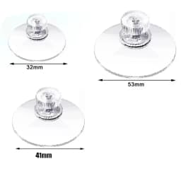 5pcs 32/41/53mm Round Strong Transparent Suction Cups with Screw Plastic Suction Pads Adhesive Suction Holder with Screw Nut