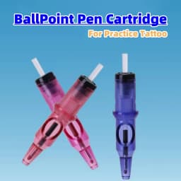 New Ball Point Pen Tattoo Cartridge Needles 5 Colors Practice Needles Drawing For Motor Tattoo Pen Grip Cartridge Supplies