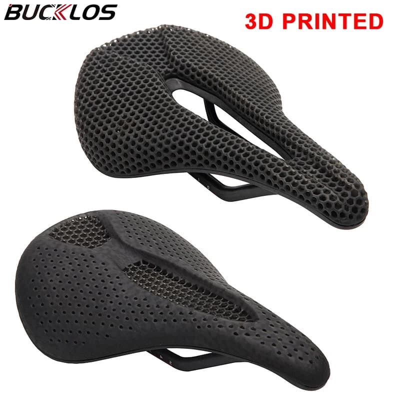 3D Printed Saddle BUCKLOS MTB Bike Seat Cushion Full Carbon Fiber Ultralight Hollow Comfortable Road Mountain Bike Saddle Parts