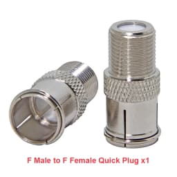 F Type to TV IEC 90 Degree Male Plug Female Jack RF Coaxial Adapter Splitter Gold Plated Connector for Cable TV Satellite TV DVR