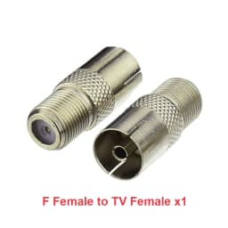 F Type to TV IEC 90 Degree Male Plug Female Jack RF Coaxial Adapter Splitter Gold Plated Connector for Cable TV Satellite TV DVR