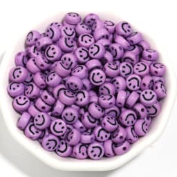 100pcs 7x3.5mm Mixed Happy Spacer Beads Happy Face Acrylic Beads For Jewelry Making Diy Bracelet Necklace Keychain Accessories