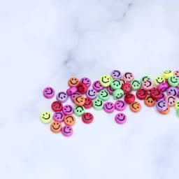 100pcs 7x3.5mm Mixed Happy Spacer Beads Happy Face Acrylic Beads For Jewelry Making Diy Bracelet Necklace Keychain Accessories