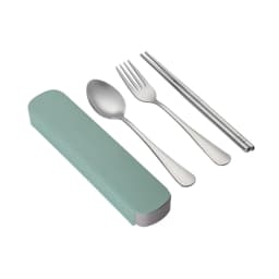 Stainless Steel Korean Spoon Fork Chopsticks 3 Piece Portable Tableware Student Outdoor Traveling Pull Out Gift Set