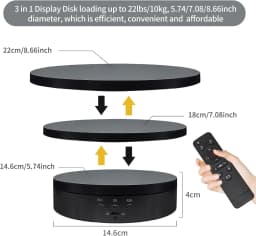 Jewelry Rotating Turntable, Remote Controlled Electric Rotating Display Stand, Suitable for Photography Products and Displays