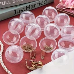 100pcs Clear Plastic Round Capsules Empty - Gumball Machine Capsules Bulk Clear Container Vending Prizes DIY Craft Supplies