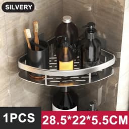 Bathroom Shelf Kitchen Storage Organizer Aluminum Alloy Shampoo Rack Shower Shelf Bathroom Accessories No Drill Shelf